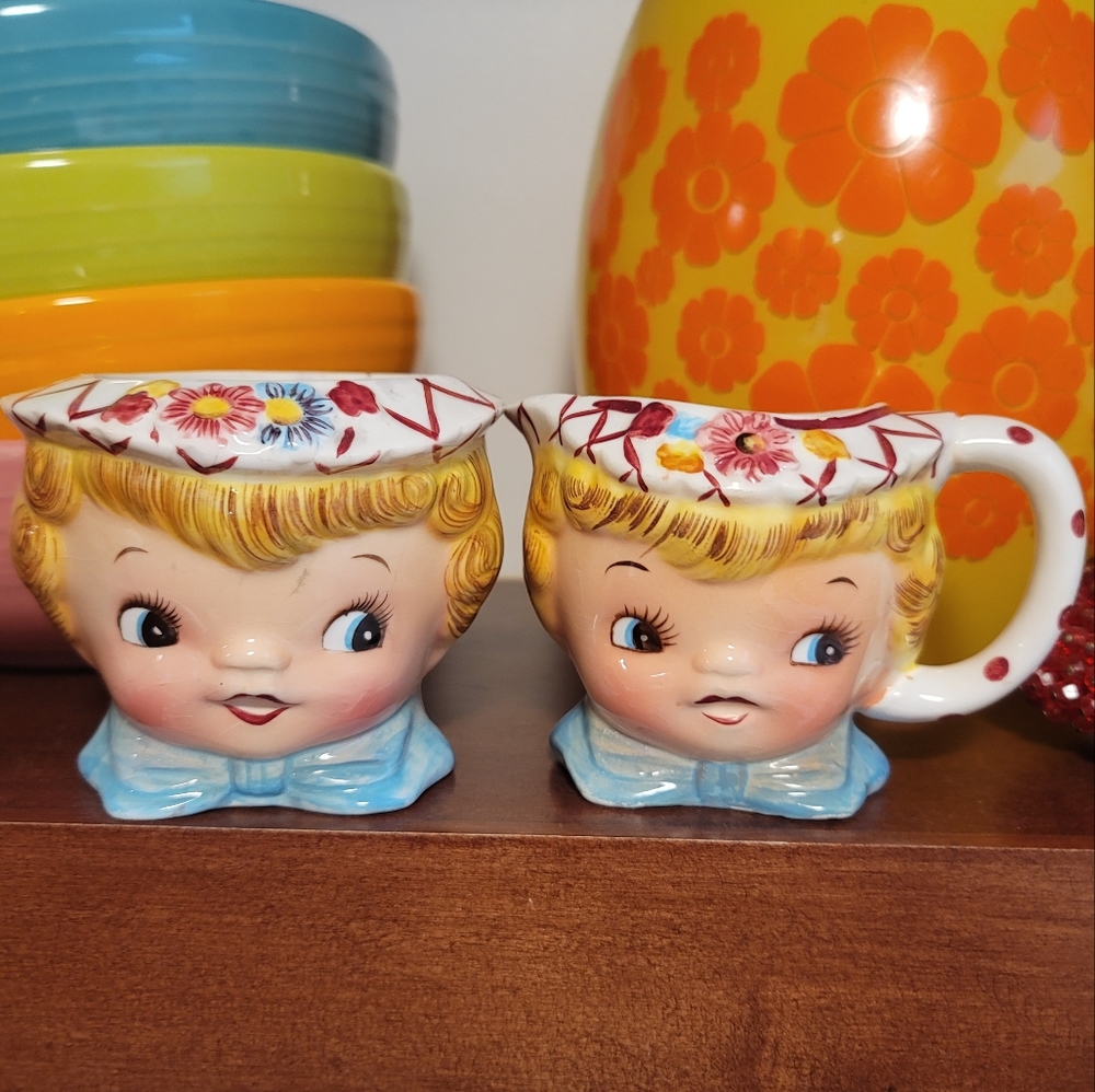 Lefton miss dainty cream and sugar bowl